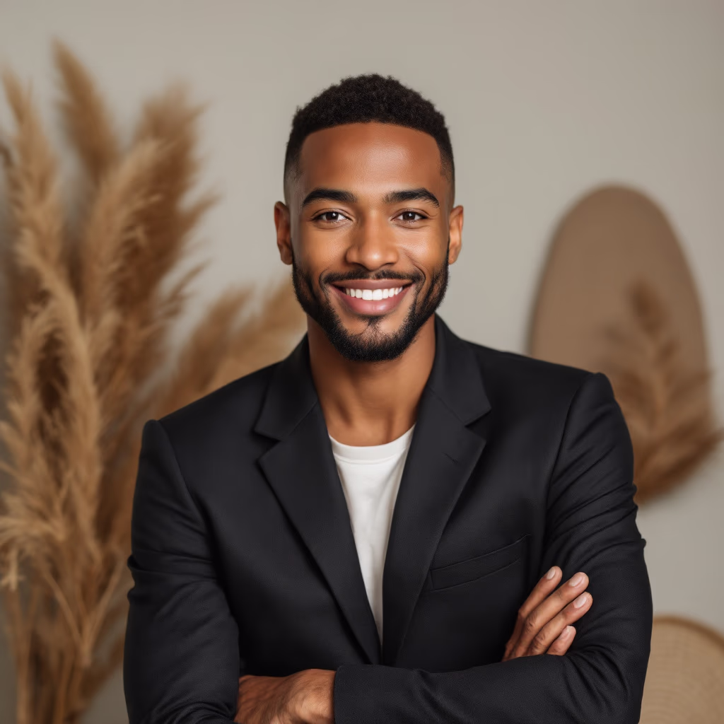 <subject>[headshot] image of customer (for a productivity tools business)</subject>