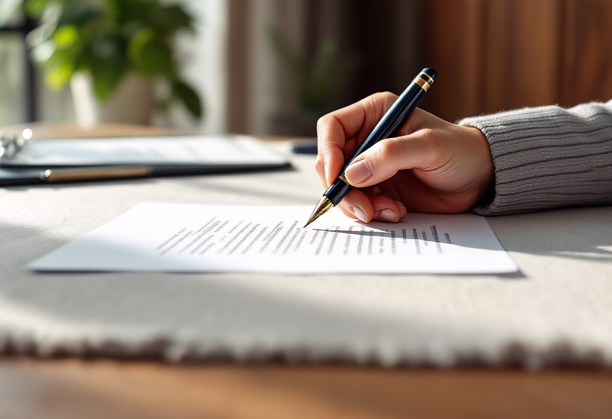 image of legal documents being signed